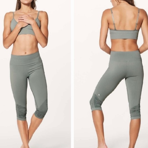 lululemon athletica Pants - Lululemon Awakening Crop - Taryn Toomey Collection Earl Grey